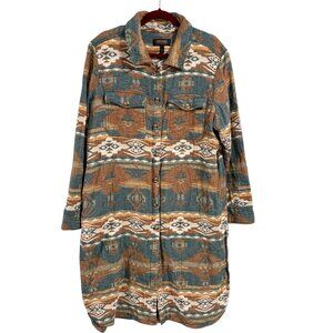 Shyanne Southwest Print Long Cardigan Duster Shacket Size XL